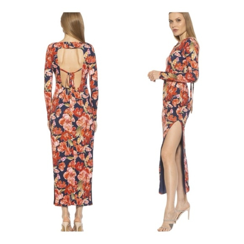 Alexia Admor LEXY FLORAL OPEN BACK MAXI DRESS NWOT